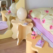 미니 사이드 테이블 침대 보조 소파 거실 책상 웨이브 협탁, 애플 그린