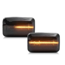 포르쉐 911 930 카레라 964 993 924/924S 944 959 968 스모크 다이나믹 LED 사이드 마커 조명 Canbus 턴 시그널 램프 2 피스, [02] Smoked Lens