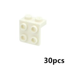 DIY 벽돌 호환 조립 입자 21712 44728 1x2-2x2 스터드 빌딩 블록 부품 아이들을위한 교육 크리 에이 티브 장난감, white 30pcs