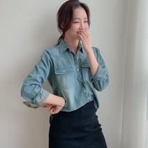 제이앤몰스 워싱청남방 여성 여자 긴팔 셔츠 남방 블라우스 W090