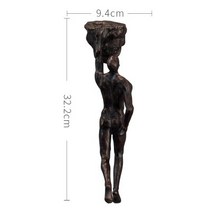 조각품 레트로 등반 캐릭터 근육 남자 벽 펜던트 조각 동상 거실 배경, 구리 검정을 입력하십시오