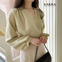 카라 KARRA 셔링랩브이넥블라우스_KB3SBL060Q