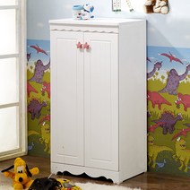 미자크 파스텔 도어수납장 / 베이비장 아기옷장 키즈 어린이 틈새옷장 낮은 옷장 600, 화이트