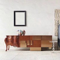 고가구 서랍장 엄마가구 티비다이 거실장 고급, 180x40x82CM 프리미엄 블랙