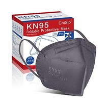 치십 KN95 페이스 마스크 20개 5겹 컵 먼지 안전 마스크 남성 및 여성용 PM2.5에 대한 통기성 보호 마스크 블랙, 1 Count (Pack of 20), 03.grey