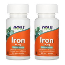 나우푸드 철분 18mg 베지 캡슐, 120정, 2개