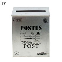 우편함설치 postbox 주택 우편함 벽걸이 방수 전원주택 우체통 레트로 금속 사서함 벽 마운트 메일 상자 사서함 버킷 신문 편지 상자 포스트 정원 장식 정원 용품 메일박스, 17