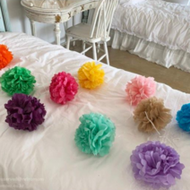 미니 페이퍼 폼폼 종이꽃 볼 페이퍼플라워 파티용품(10가지 컬러), 골드브라운