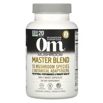 오엠 머쉬룸 마스터 블렌드 675mg 베지터블 캡슐, 80개입, 1개