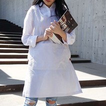 방가지똥 연베이지 스트라이프 리플 지지미 앞치마, 1개, 88사이즈