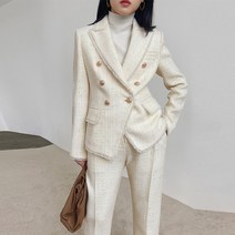 하객룩 프리미엄 포멀 패션 트위드 투피스 탑 캐주얼 촬영 정장 이하늬 웨딩 여성 수트 셀프 봄 면접 가을