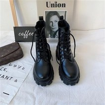 FANSYLI 패션 통굽 워커 여성 봄여름 싱글부츠 봄가을 통기성 얇은 워커 가을겨울 기모 앵클부츠 x7J25