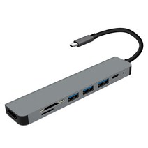 스타크라운 7in1 type-C 멀티허브 usb-hub usb3.0 4K HDMI 휴대용 알루미늄 합금 노트북/아이패드/핸드폰/TV/전기차용, 스페이스 그레이