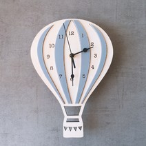 해외배송 북유럽 스타일 열기구 시계 벽시계 어린이 방 홈 크리 에이 티브 벽시계, 03. 회색 열기구