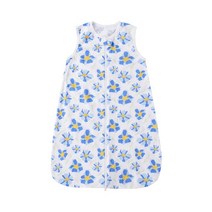 입는침낭 캠핑 사계절 Pureborn Baby Sleep Sack - 0.5 TOG 민소매 코튼 2 웨이 지퍼 유니섹스 웨어러블 담, 01 Blue flower_01 6m