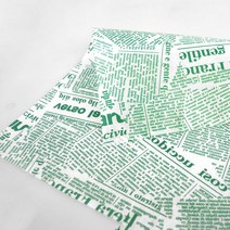 (TY) 왁스 유산지 영자신문초록 페이퍼 식품 샌드위치 포장지 500장, TY왁스유산지(영자신문초록)500장