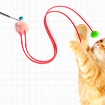 힐링 냥이 점프 샤무드 폼폼 3단 낚시대 랜덤 놀이 펫 스트레스해소 애묘, 1개