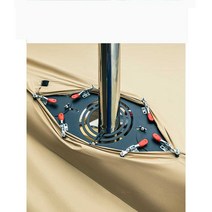 텐트 굴뚝 구멍 화목난로 육각 타공 홀잭 환기, 화상 방지판 (조절 가능) + 보관 가방