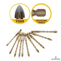 유리 타일 공구리 118도 절삭날 드릴비트 10pcs