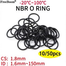 기계 부속 자재 베어링 스쿠류 커넥터 볼 밸브 샤프트 10 50Pcs NBR O 링 가스켓 CS 1.8mm ID 1.6mm ~ 150mm 자동차 니트릴 고무 라운드 형 부식 오일, ID 5.6mm OD 9.2mm