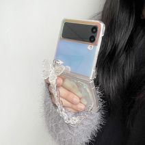 홀로그램 스트랩 베어 나비 갤럭시 Z플립3 케이스