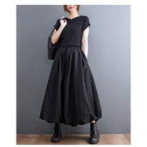 A라인 블랙 항아리 롱 스커트