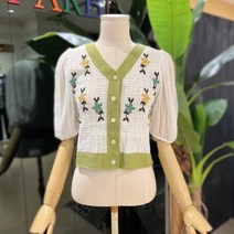 [대구백화점SG] F22B44404_꽃자수뜨개쉬폰플라우스