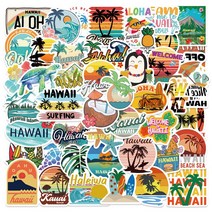 올리브파티 감성 캐리어 노트북 여행 방수 스티커 세트, 1세트, 하와이