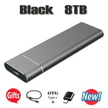 Kecepatan Tinggi-휴대용 SSD 1TB Eksternal 솔리드 스테이트 하드 드라이브 usb 3.1 모바일 언락 노, [23] black  8TB