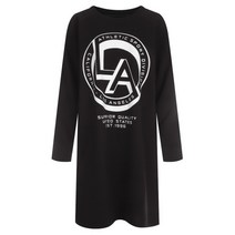 LA원피스 국산 데일리 이지룩 면 원피스 롱 티셔츠 DAI-WDR-1085-블랙