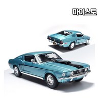 마이스토 1:18 1968 포드 머스탱 GT 코브라 제트 다이캐스트 올드카 모형 빈티지 자동차 피규어 수집