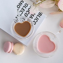 이중유리컵 150ml 250ml 하트모양 투명커피잔 홈카페 _ 212098EA, 본상품선택