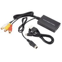 Svideo to HDMI-compatible Converter S-Video 및 3RCA CVBS 컴포지트 오디오 비디오 컨버터 지원 1080P/720P For PC Laptop, 01 CHINA _ 01 Black, 01 Black