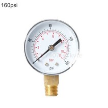 압력게이지 압력 센서 타이어 압력게이지 압력계 게이지 mm bspt 수직 psi 암페어 바 하단 마운트, 160psi