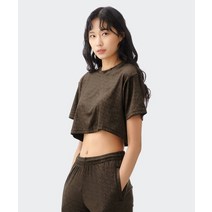 ADIDAS 크롭 벨벳 티 - 브라운 HL9110 CROPPED TEE DBROWNHL9110