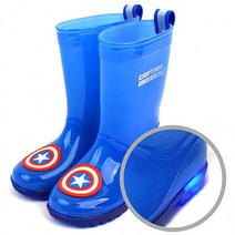 LED레인부츠 캡틴아메리카 장화 캐릭터 어린이 유아 레인부츠 아동