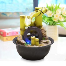실내분수 인공폭포 개업선물 천연가습 미니 연못 물멍 수경정원 분수대, A타입의 시골 정취