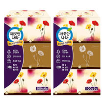 깨끗한나라 순수소프티 미용티슈 정사각 100매 6입X2pack