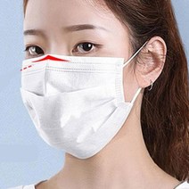 일회용 마스크 3중 MB 필터 50매 성인 학생 주부 귀안아픈 귀편한 약구 여름, 하이트