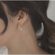 맑은 이미지 투명 사각 스퀘어 큐빅 귀걸이 여성 은침 악세사리 유리 주얼리