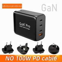 무소음발전기 소형 캠핑 tquq 4 포트 200w usb c 벽 충전기 macbook, 우리와 함께 플러그 ac 코드, 미국 eu 영국 ks au 플러그