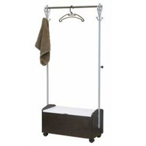 라이브뚜껑행거 이동식수납옷걸이 수납장 우드 이동형, 단품, 색상:엔틱