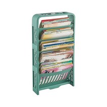 슬라이드 책장 슬라이드책장 책 수납장 인테리어 책장 5 레이어 캐비닛 가구 선반 주최자 플라스틱 랙 룸, 01 GREEN