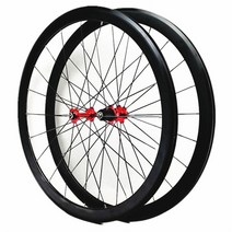 카본휠셋 카본삼발이 라이트웨이트휠 jklapin 700c wheelset road bike 바퀴 v 브레이크 4 베어링 플랫 스포크 림 40mm f20 r24 race bike, 레드 허브 블랙
