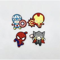 마블 어벤져스 아이언맨 스파이더맨 캡틴아메리카 토르 파츠 실내화꾸미기 신발악세사리 신발꾸미기 신발파츠 실내화파츠 (4pcs)