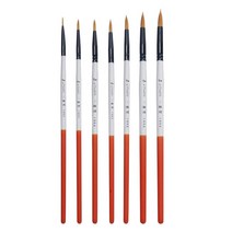 그림 7 개 세트 바이 컬러 숏 자작 나무 막대 라운드 헤드 나일론 헤어 아크릴 페인트 브러시 수채화 미술 용품 안료 유화