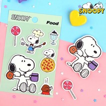 스누피 입체 스티커 말랑말랑 포인트 스티커 폰꾸, 블루