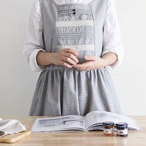 트리빌리지 [트리빌리지] 귀여운 버튼주름 앞치마 카페 소품, 선택완료