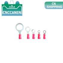 절연 링 터미널 커넥터 22-16 AWG 0.5-1.5mm2 빨간색 M3/M4/M5/M6/M8/M13 PVC 와이어 케이블 전기 크, 04 100PCS_06 M6 RV1.25-6