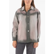 Alberta Ferretti ATHLEISURE 투톤 데님 OVERSHIRT 위드 더블 BREAST POCKE A020192811508